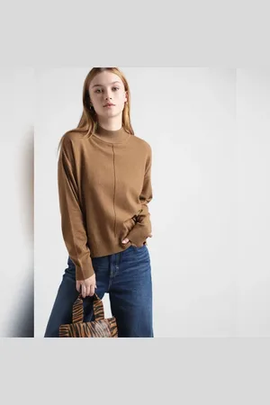 ONLY Brown High Neck Boxy Pullover