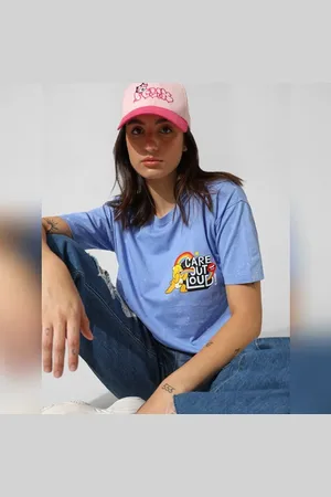 ONLY Blue Printed Oversized T-shirt