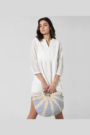 ONLY White Lace Flared Dress