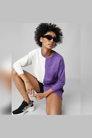 ONLY Purple Colourblocked Co-ord Sweatshirt