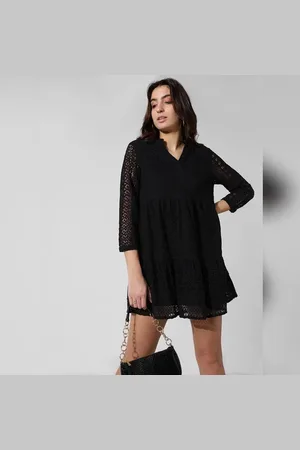 ONLY Black Lace Flared Dress
