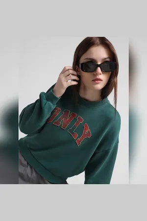 ONLY Dark Green Acid Washed Sweatshirt