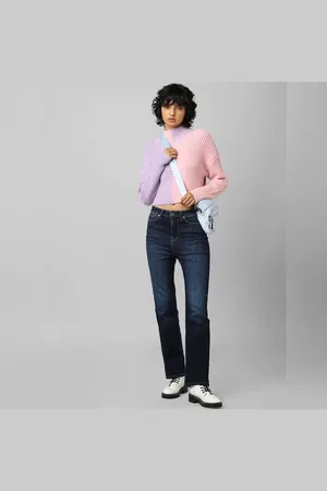ONLY Purple Colourblocked High Neck Pullover