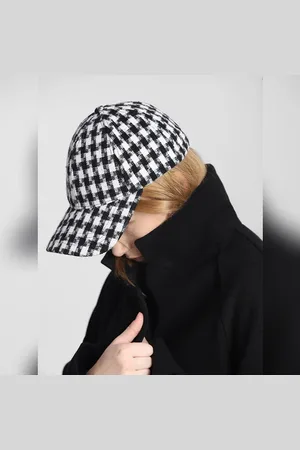 ONLY Black Check Twill Cap