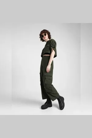 ONLY Dark Green High Rise Cargo Pants