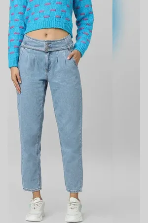 ONLY Blue High Rise Carrot Fit Jeans