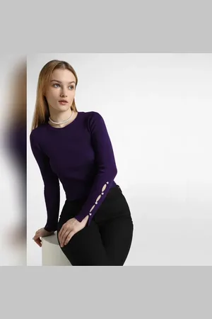 ONLY Dark Purple Ribbed Pullover