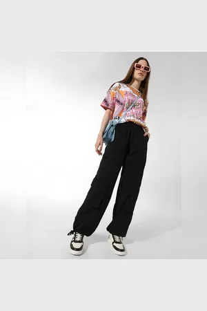ONLY Black Parachute Cargo Pants
