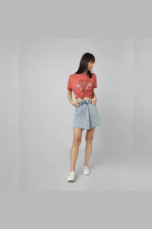 ONLY Blue Mid Rise Denim Skorts
