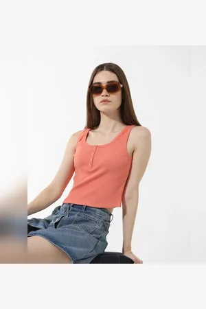 ONLY Coral Rib-Knit Top