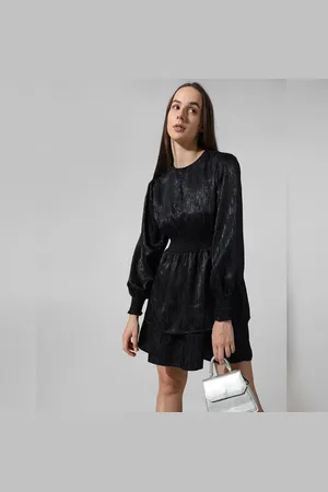 ONLY Black Smocked Tiered Short Dress
