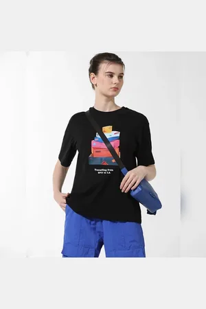 ONLY Black Printed Oversized T-shirt