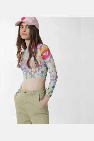 ONLY Multi-Colour Cropped Mesh Top