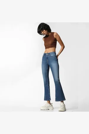 ONLY Blue Mid Rise Flared Jeans