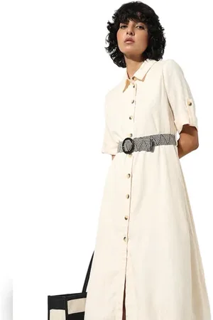 ONLY Ecru Midi Shirt Dress