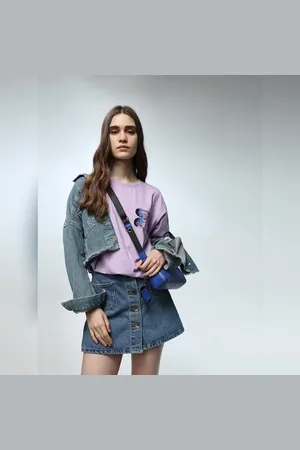 ONLY X BT21 Lavender Printed Oversized T-shirt
