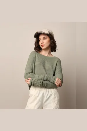 ONLY Green Structured Knit Pullover