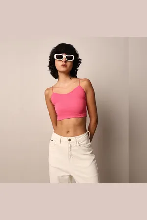ONLY Pink Ribbed Bandeau Top