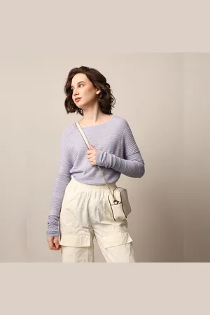 ONLY Blue Structured Knit Pullover