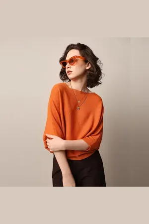 ONLY Orange Batwing Sleeves Pullover
