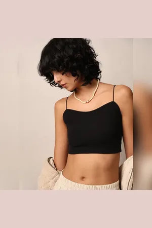 ONLY Black Ribbed Bandeau Top
