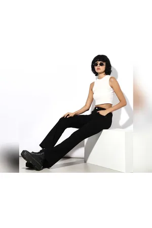 ONLY Black Mid Rise Flared Jeans