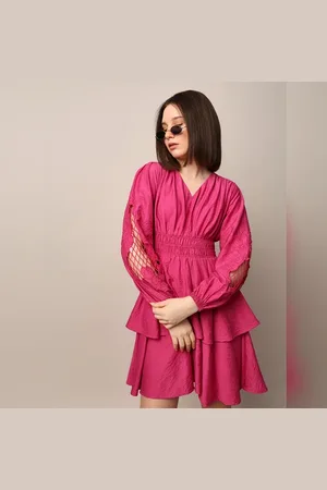 ONLY Pink Cut-Out Fit & Flare Dress