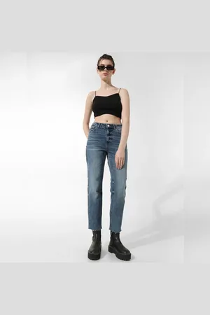 ONLY Blue High Rise Washed Mom Jeans