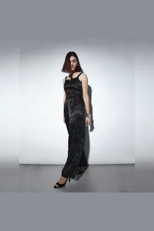 ONLY Black Jacquard Shimmer Jumpsuit