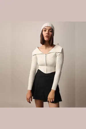 ONLY White Cropped Fitted Cardigan