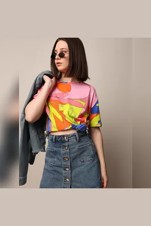 ONLY Multi-Colour Printed Oversized T-shirt