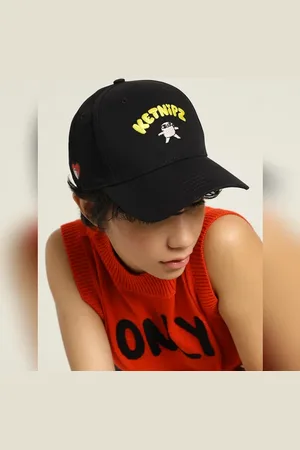 ONLY KETNIPZ Black Embroidered Twill Cap