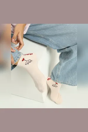 ONLY KETNIPZ Pack of 2 Printed Knitted Socks - Pink