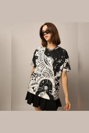 ONLY Black Printed Oversized T-shirt