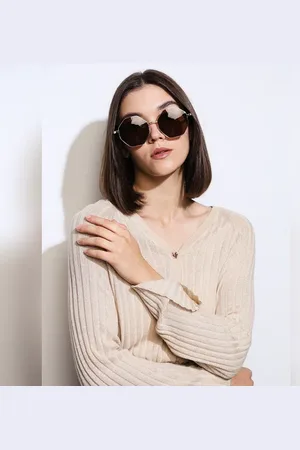 ONLY Brown Hexagonal Sunglasses