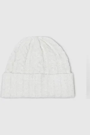 ONLY White Cable Knit Beanie