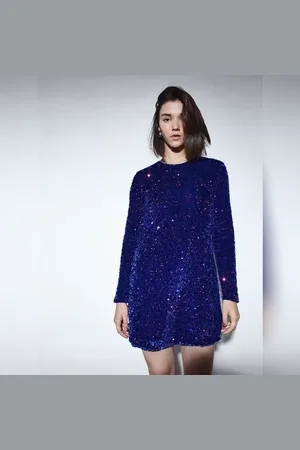 ONLY Dark Blue Sequined Mini Dress