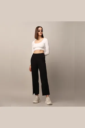 ONLY Black Slit Hem Flared Leggings