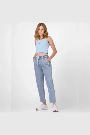 ONLY Blue Mid Rise Baggy Jeans