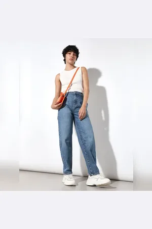 ONLY Blue High Rise Baggy Jeans