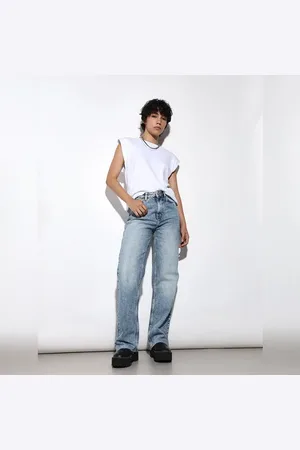 ONLY Light Blue High Rise Straight Fit Jeans