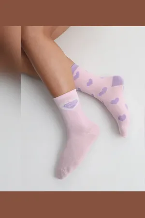 ONLY Pink Pack Of 2 Printed Socks