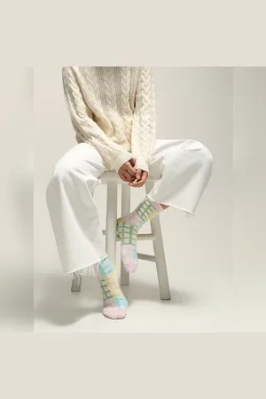 ONLY Pack Of 2 Printed Socks - Pink & White