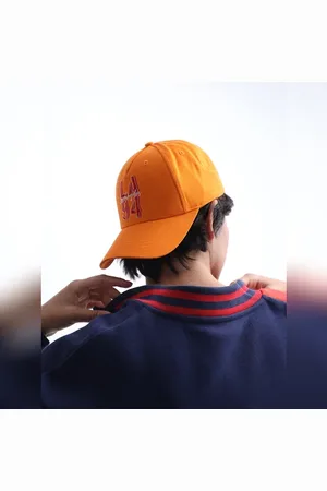 ONLY Orange Embroidered Twill Cap