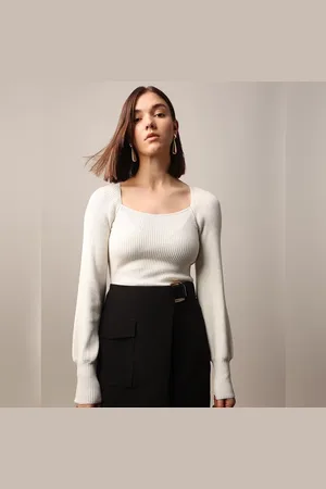 ONLY White Rib-Knit Top