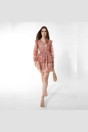ONLY Brown Abstract Print Short Dress