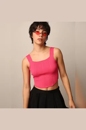 ONLY Pink Fine Knit Corset Top
