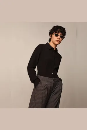 ONLY BLACK TEXTURED SHIRT