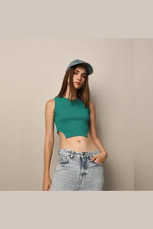 ONLY GREEN CROPPED SLEEVELESS TOP