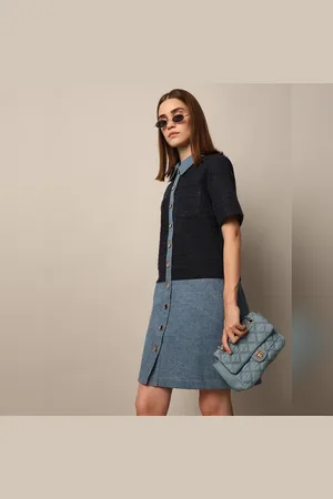 ONLY BLUE HALF SHIMMER DENIM DRESS